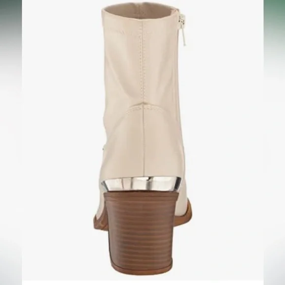 Dirty Laundry Cream Heeled Boots with Gold Accents - Picture 4 of 10